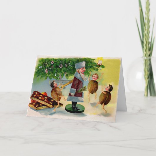 ヴィンテージサビクトリアンンタナットクラッカークリスマスカード シーズンカード (正面)