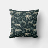 ヴィンテージサファリのアフリカ動物 クッション (裏面)