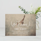 ヴィンテージサファリキリン赤ちゃんシャワー 招待状 (スタンド正面)