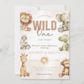 ヴィンテージサファリプラッシュベビーシャワー招待状 招待状 (正面)