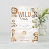 ヴィンテージサファリプラッシュベビーシャワー招待状 招待状 (スタンド正面)