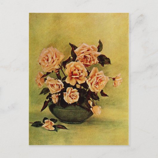 ヴィンテージサフラノバラバイフレデリックマーティン ポストカード (正面)