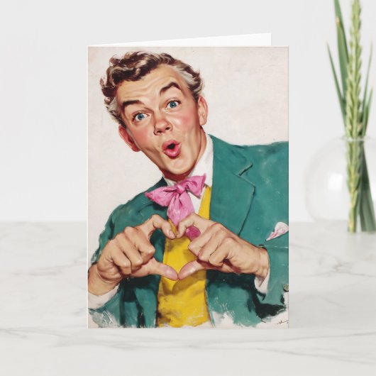 ヴィンテージサプライズハートジェスチャー カード (正面)