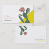 ヴィンテージサボテンのカラーブロック名刺 名刺 (正面/裏面)