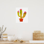 ヴィンテージサボテン植物性フローラスケッチ壁 ポスター (キッチン)
