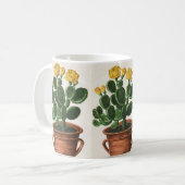 ヴィンテージサボテン花、多肉植物 コーヒーマグカップ (正面左)