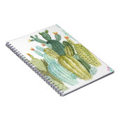 ヴィンテージサボテン開花水彩模様 ノートブック (右側)