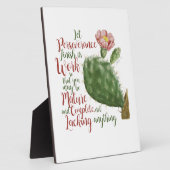 ヴィンテージサボテン・オブ・J Pレドゥーテ図解入りの、写真付きの フォトプラーク (側面)