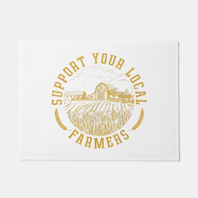 ヴィンテージサポートローカル農家農業ファームFa ドアマット (正面)