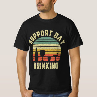 ヴィンテージサポート日飲みレトロアルコールギフト Tシャツ