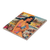 ヴィンテージサマーガール漫画 タイル (側面)