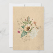 ヴィンテージサマーサンフラワーイエローブライダルルンチョン 招待状 (裏面)