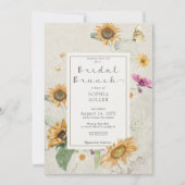 ヴィンテージサマーサンフラワークリームブライダルブランチ 招待状 (正面)