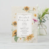 ヴィンテージサマーサンフラワークリームブライダルブランチ 招待状 (スタンド正面)