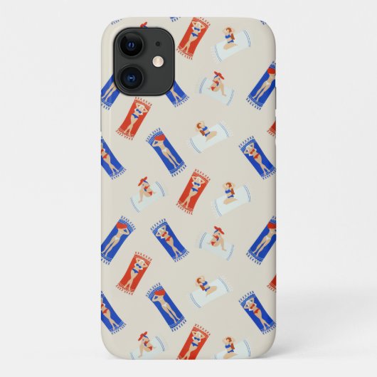 ヴィンテージサマーシーサイドガール美しい Case-Mate iPhoneケース (裏面)