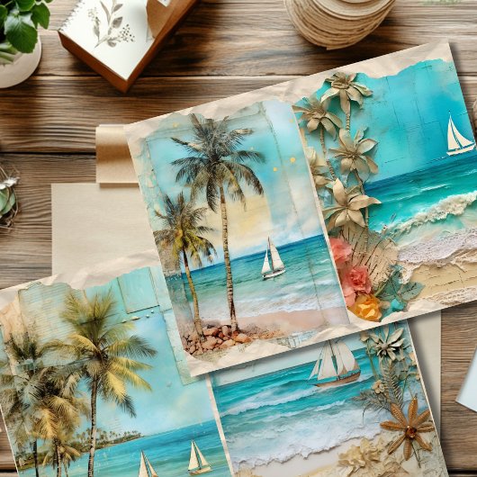 ヴィンテージサマーセーリングスクラップブック紙