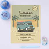 ヴィンテージサマーツアーポスター、キッズサマーキャンプ チラシ (シングル)