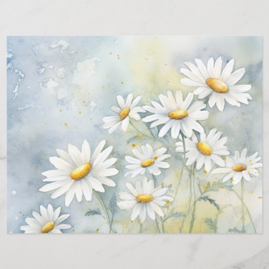 ヴィンテージサマーデイジースクラップブック紙 (正面)