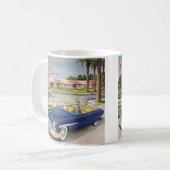 ヴィンテージサマーバケーションコンバーチブルカーアンドモーテル コーヒーマグカップ (正面左)