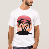 ヴィンテージサマービーチの雰囲気グラフィックTシャツ Tシャツ (正面)