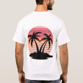 ヴィンテージサマービーチの雰囲気グラフィックTシャツ Tシャツ (裏面)