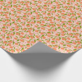 ヴィンテージサマーピーチフルーツボホカップルシャワー ラッピングペーパー (角)