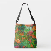 ヴィンテージサマーフラミンゴトロピカルガーデンフローラ クロスボディバッグ (裏面)