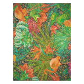 ヴィンテージサマーフラミンゴトロピカルガーデンフローラ テーブルクロス (正面)