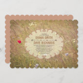 ヴィンテージサマーメドウ結婚式招待状 招待状 (正面/裏面)