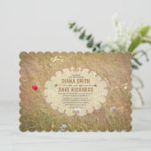 ヴィンテージサマーメドウ結婚式招待状 招待状 (スタンド正面)