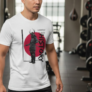 ヴィンテージサムライ赤インスパイア朝日グラフィック Tシャツ
