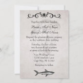 ヴィンテージサメとクラゲビーチ結婚式招待状 招待状 (裏面)