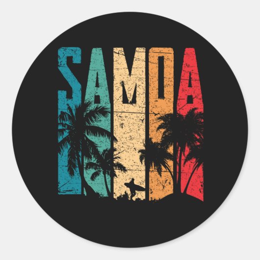 ヴィンテージサモアビーチサンセットサモア ラウンドシール (正面)
