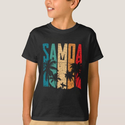 ヴィンテージサモアビーチサンセットサモア Tシャツ (正面)