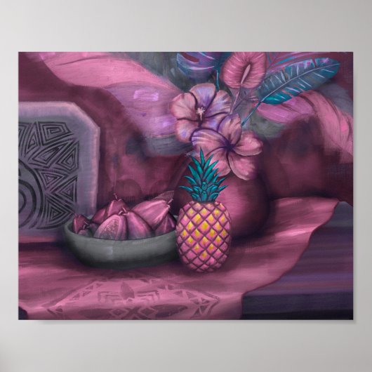 ヴィンテージサモアン – ハワイアンスチルライフファインアート ポスター (正面)