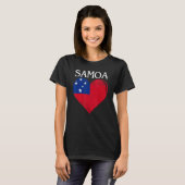 ヴィンテージサモア国旗のハート Tシャツ (正面フル)