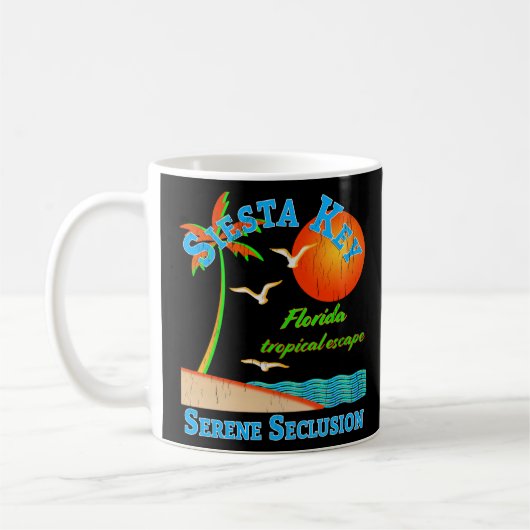 ヴィンテージサラソタフロリダシエスタ鍵ファミリービーチV コーヒーマグカップ (左)