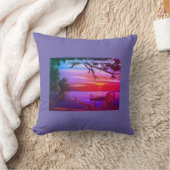 ヴィンテージサラソタ,フロリダ州ビーチサンセット – メキシコ湾 クッション (ブランケット)