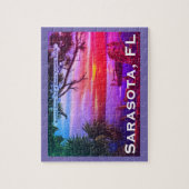 ヴィンテージサラソタ，フロリダ州ビーチサンセット – メキシコ湾 ジグソーパズル (縦)