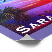 ヴィンテージサラソタ，フロリダ州ビーチサンセット – メキシコ湾 ポスター (角)