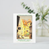 ヴィンテージサルラ，フランス，旅行ポスター ポストカード (スタンド正面)