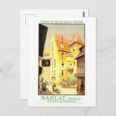 ヴィンテージサルラ，フランス，旅行ポスター ポストカード (正面/裏面)