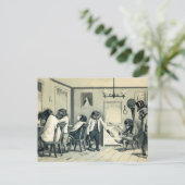 ヴィンテージサル理容師ショップはがき ポストカード (スタンド正面)