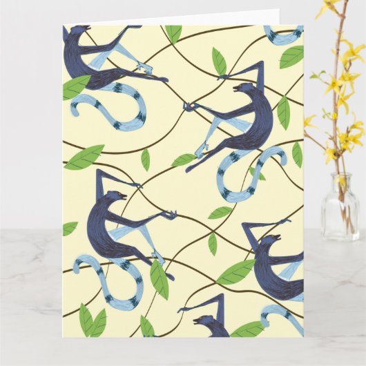 ヴィンテージサル カード (黄色い花)