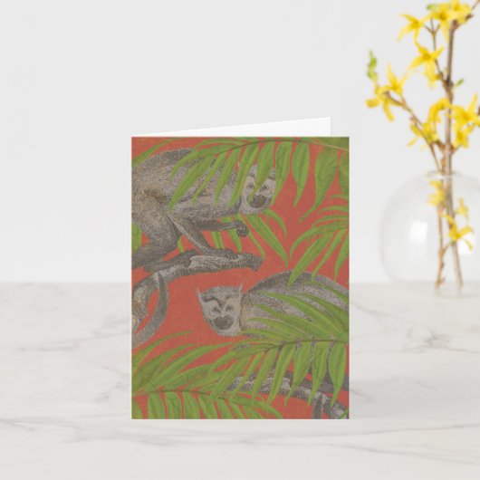 ヴィンテージサル カード (黄色い花)