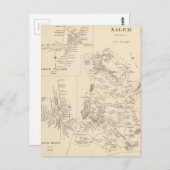 ヴィンテージサレムマサチューセッツの地図(1892) ポストカード (正面/裏面)