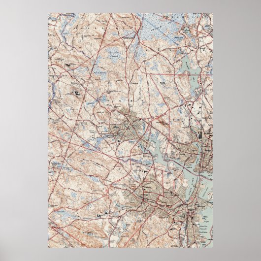 ヴィンテージサレムマサチューセッツの地図(1942) ポスター (正面)