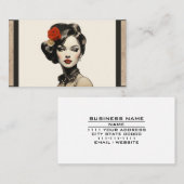 ヴィンテージサロン美しいヘアスタイリストパーラー化粧品 名刺 (正面/裏面)