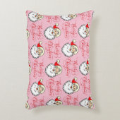 ヴィンテージサンすてきタ顔メリークリスマスピンク アクセントクッション (正面(垂直))