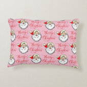 ヴィンテージサンすてきタ顔メリークリスマスピンク アクセントクッション (裏面)